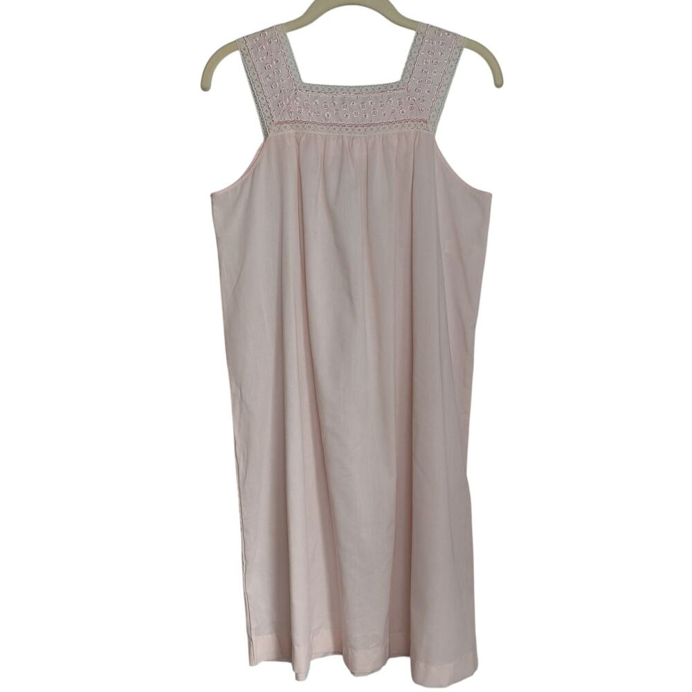 Vintage Gilead Women's Sz S Pink Lace Nightgown Cotton Prairie Cottage Romantic